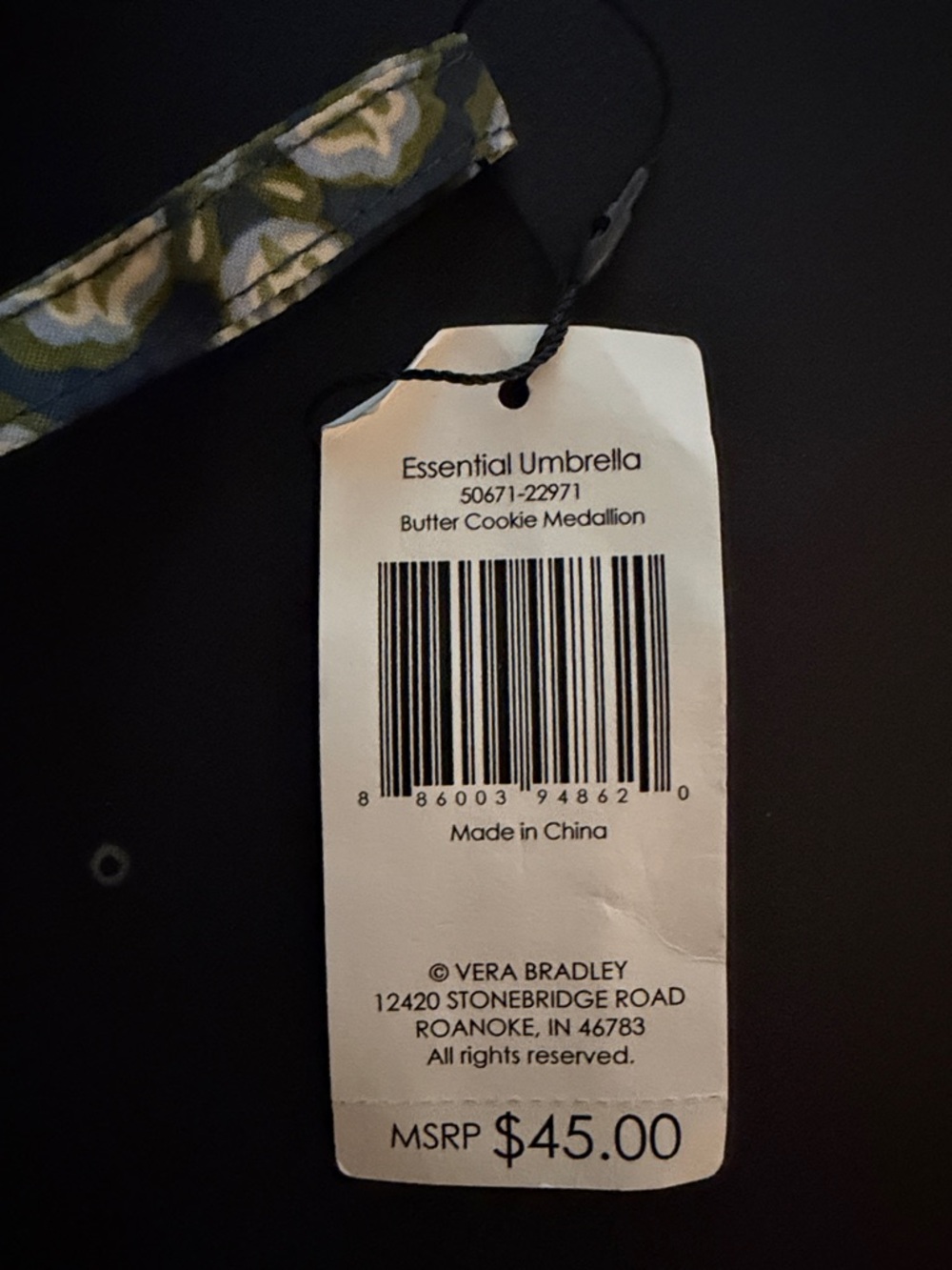 Vera Bradley Butter Cookie Medallion Folding Umbrella NWT - Picture 3 of 4